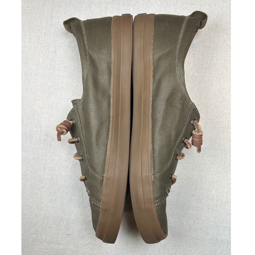 Sperry Crest Vibe Womens 11M Olive Green Canvas Sneakers STS99504 Rawhide Laces - Picture 3 of 8